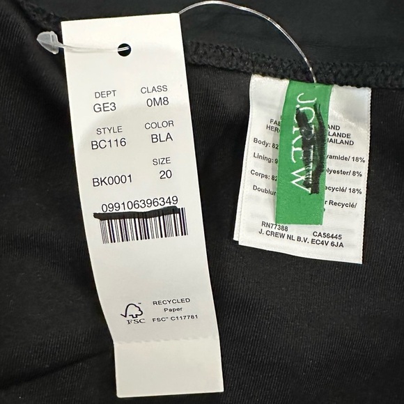 NEW J. CREW Ruched V-neck one-piece swimsuit Plunging Neckline in Black Size‎ 20 - Picture 8 of 9